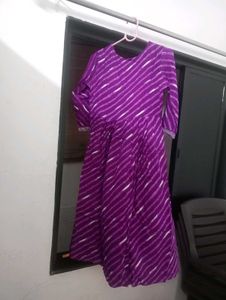 New Purple Cotton Nyaracut Kurti..