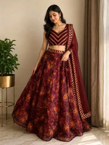 Floral Print Lehenga Choli Set 🌸🌼