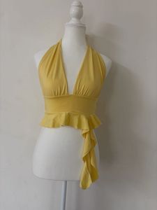 Yellow Halter Neck Bikini Top🫶🏻