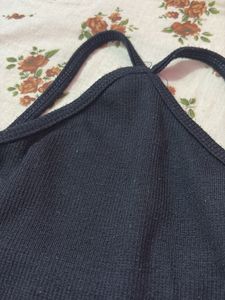 Ribbed Black Crop Tank Top