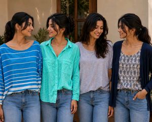 Set of 4 trendy tops