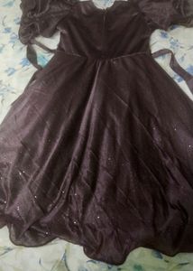 Dark Purple Saree Frock Design