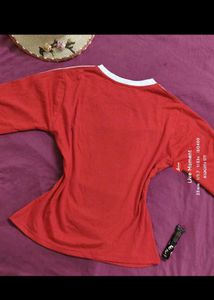 Red T-Shirt with White Stripes