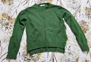 Forest Green Knitted Sweater Cozy Winter Wear💚