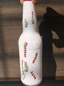 Hand-Painted Floral Bottle Vase