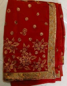 Brand New Dark Brown Designer Saree with Golden Se