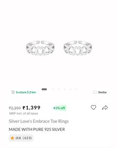 Pure 925 Silver Toe Rings