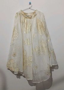Women's White &amp; Pink Kurta with Mirror Work free d