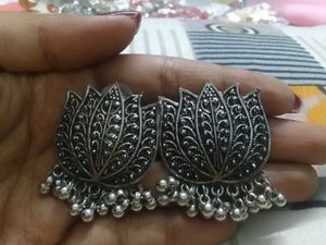 Lotus Design Dangle Earrings