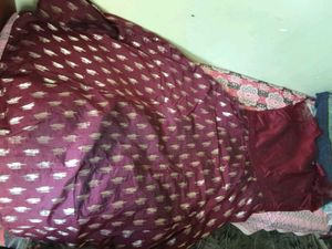 Maroon embroidery gown Set