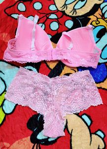 Pink Lace Lingerie Set