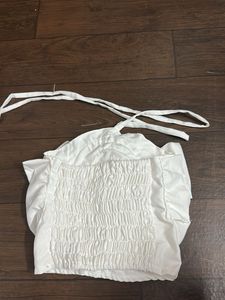 White Rose Detail Halter Top