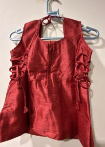 Embroidered Red Silk tunic