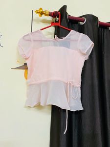 Ira Soleil Cute baby pink Crop Top