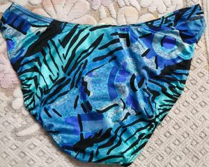Vibrant Blue Abstract Print Bikini Bottom