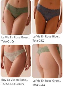Lavieen rose Lace Trim Thong Panty
