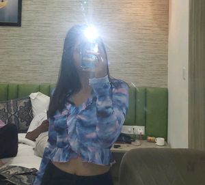 Sheer Ruffle Tie-Dye Top from ' Westside'
