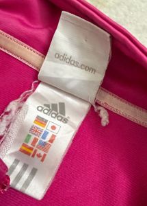 y2k adidas hot pink striped jacket