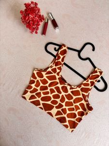Shein Animal Print Cropped Tank Top (Small)