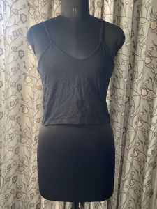 Pretty Little Thing Black Spaghetti Strap Crop Top