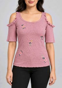 Chic Cold Shoulder Floral Top