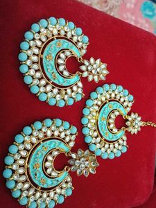 Stunning Turquoise &amp; Kundan Jewellery Set