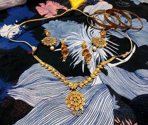 Gold Tone Indian Jewelry Set