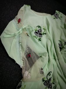 Combo Of 2 Floral Light Green Designer Western One Piece For Girls And Pink Flowral Western Top For Girls
