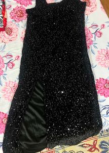 Sparkling Black Sequin Maxi Dress