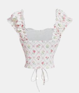 Floral Corset Bow Tank Top