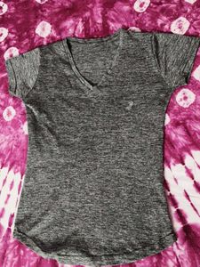 Women's Grey Marl V-Neck T-Shirt