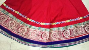 Rajputani Red Embroidered Ethnic Skirt