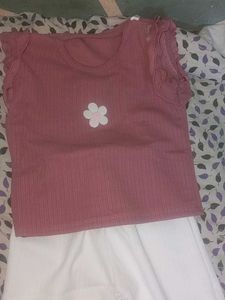 Cute Flower Top and Pants Set