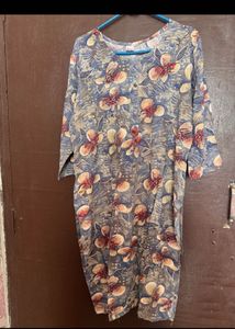 Blue Floral Print Kurta