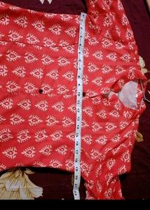 Stylish Tomato red Printed Kurta Set