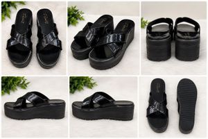 Chic Black Platform Wedge Sandals