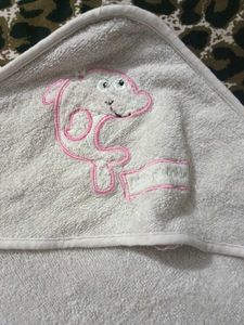 Cute Towel with Pink Cartoon Character