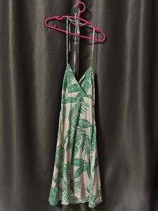 Tropical Leaf Print Midi Dress32-34