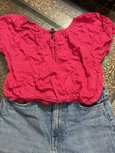 Chic Pink college Top