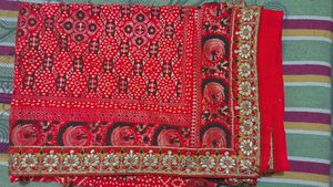 Vibrant orange Ethnic Saree