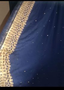 Dark Blue Anarkali With Dupatta