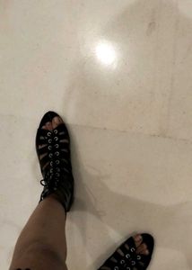 Black Lace-Up Heels