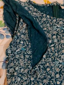 Flowy Floral Bird Print Maxi Dress