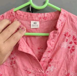 Pink Embroidered Kurta