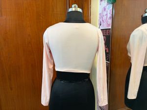 Pink Long Sleeve Crop Top