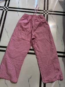 Gingham Print Palazzo Pants - Set of 2