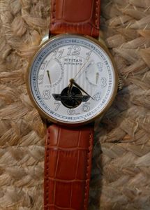 ♤ Titan Automatic Watch with Brown Strap ♤