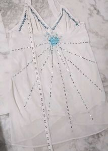 White Beaded Summer Top