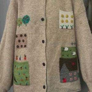 Charming Embroidered Button-Up Cardigan