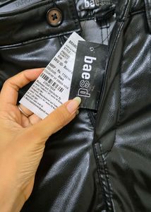 Shiny Black Faux Leather Pants
